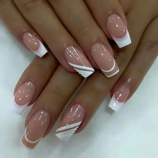 Elegant French Premium Set – Soft Gel Press-On Nails